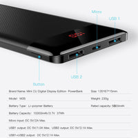 Baseus 10000mAh Power Bank Portable Charging Powerbank 10000 Slim Poverbank External Battery Pack Charger For Xiaomi Mi 9 iPhone