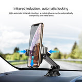 Baseus Qi Car Wireless Charger For iPhone Xs Max Xr X Samsung S10 S9 Intelligent Infrared Fast Wirless Charging Car Phone Holder