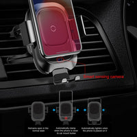 Baseus Qi Car Wireless Charger For iPhone Xs Max Xr X Samsung S10 S9 Intelligent Infrared Fast Wirless Charging Car Phone Holder
