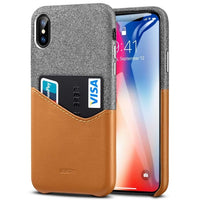 ESR Case for iPhone X XS XR XS Max Cover High Grade Leather with Soft Fabric Thin Light Card Slot Shockproof Case for iPhone X