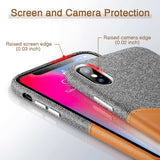 ESR Case for iPhone X XS XR XS Max Cover High Grade Leather with Soft Fabric Thin Light Card Slot Shockproof Case for iPhone X