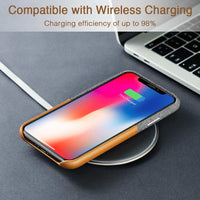 ESR Case for iPhone X XS XR XS Max Cover High Grade Leather with Soft Fabric Thin Light Card Slot Shockproof Case for iPhone X