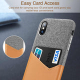 ESR Case for iPhone X XS XR XS Max Cover High Grade Leather with Soft Fabric Thin Light Card Slot Shockproof Case for iPhone X