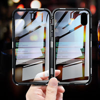 Eqvvol Metal Magnetic Adsorption Case For iPhone XS MAX X XR 8 7 Plus 6 6s Case Double Sided Glass Magnet Case Cover 7Plus Funda