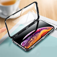Eqvvol Metal Magnetic Adsorption Case For iPhone XS MAX X XR 8 7 Plus 6 6s Case Double Sided Glass Magnet Case Cover 7Plus Funda