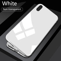 GETIHU Metal Magnetic Case for iPhone XR XS MAX X 8 Plus 7 +Tempered Glass Back Magnet Cases Cover for iPhone 7 6 6S Plus Case