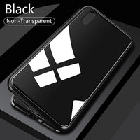 GETIHU Metal Magnetic Case for iPhone XR XS MAX X 8 Plus 7 +Tempered Glass Back Magnet Cases Cover for iPhone 7 6 6S Plus Case