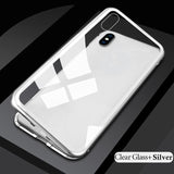 GETIHU Metal Magnetic Case for iPhone XR XS MAX X 8 Plus 7 +Tempered Glass Back Magnet Cases Cover for iPhone 7 6 6S Plus Case