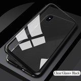 GETIHU Metal Magnetic Case for iPhone XR XS MAX X 8 Plus 7 +Tempered Glass Back Magnet Cases Cover for iPhone 7 6 6S Plus Case