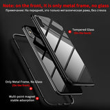 GETIHU Metal Magnetic Case for iPhone XR XS MAX X 8 Plus 7 +Tempered Glass Back Magnet Cases Cover for iPhone 7 6 6S Plus Case
