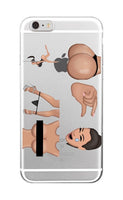 Kimoji Kim Kardashian kanye west north kylie jenner Soft TPU Phone Case Cover Coque For iPhone 7Plus 7 6 6S 5 5S SE  XS Max