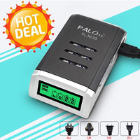 LCD Display With 4 Slots Smart Intelligent Battery Charger For AA / AAA NiCd NiMh Rechargeable Batteries