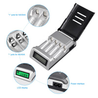 LCD Display With 4 Slots Smart Intelligent Battery Charger For AA / AAA NiCd NiMh Rechargeable Batteries