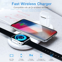 RAXFLY 3 in 1 Wireless Charger For Apple iPhone 8 X Xr XS Max Watch Charger For AirPods Mobile Phone Fast Charger USB Adapter