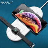 RAXFLY Wireless Charger For iPhone X 8 XR XS Max For Apple i Watch 2 3 10W Qi Wireless Charge For Samsung S7 S8 S9 Plus Note 8 9